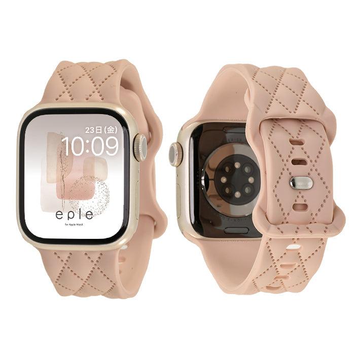 ピンク アップルウォッチ バンド シリコン 女性 人気 かわいい 金属アレルギー くすみ マトラッセ apple watch series 10 x 9 8 SE2 7 SE 6 5 4 3 対応 38 40mm 41mm 42mm 44mm 45mm 46mm  Apple Watch ベルト  サーモンピンク