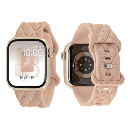 Apple Watch バンド アップルウォッチ ベルト シリコン 女性 人気 かわいい 金属アレルギー くすみ マトラッセ apple watch series 10 x 9 8 SE2 7 SE 6 5 4 3 対応 38 40mm 41mm 42mm 44mm 45mm 46mm ピンク サーモンピンク