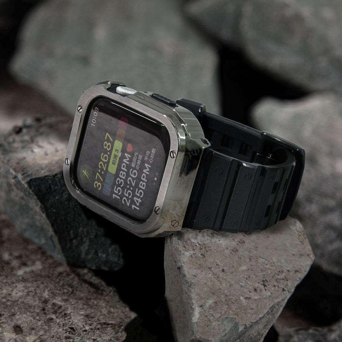 アップルウォッチ バンド 一体型ケース apple watch バンド メンズ スポーツバンド カバー TPU 本体保護 フルカバー apple watch series  9 8 7 6 5 4 SE 第2世代 アップルウォッチバンド 44mm 45mm 46mm おしゃれ 防水 おしゃれ ブランド アクティブ