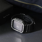 アップルウォッチ バンド 一体型ケース apple watch バンド メンズ スポーツバンド カバー TPU 本体保護 フルカバー apple watch series  9 8 7 6 5 4 SE 第2世代 アップルウォッチバンド 44mm 45mm 46mm おしゃれ 防水 おしゃれ ブランド アクティブ 1枚目の画像