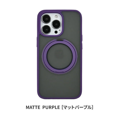 iPhone 17シリーズ対応 ケース クリア・マットタイプ MagSafe対応 360度回転 スタンドリング付き｜ローテートケース