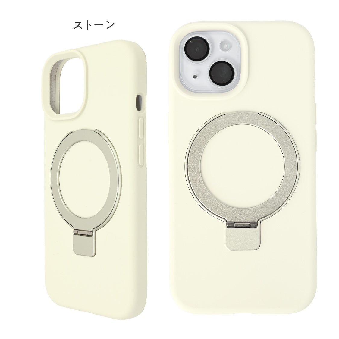 iPhone 17 17 Air 17 Pro 17 Pro Max  対応 縦置き 横置き MagSafe リング付き iPhone ケース パステル 淡色 かわいい  レディース パステル  12 13 14 15 16 ｜スムースシリコンマグセーフ 縦置き クリーム ベージュ