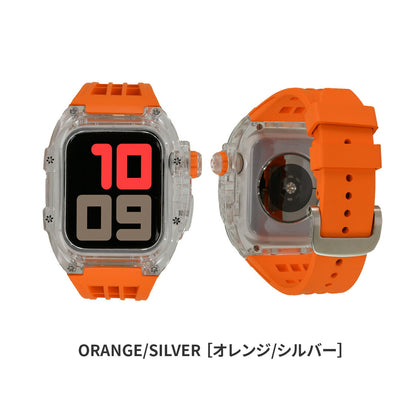 一体型 アップルウォッチ バンド メンズ ごつい 衝撃 防水 ベルト Apple Watch band 【シリーズ11・SE3・Ultra3対応】｜ソリッドスケルトン