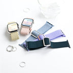 apple watch バンド 蒸れない かぶれにくい 通気性 肌に優しい 編み込み アップル ウォッチ カバー バンド ナイロン 金属アレルギー 腕時計ベルト 男女兼用 かわいい 女性 男性 人気 ユニセックス スポーツ ジム りんご堂 ファブリックバンド 