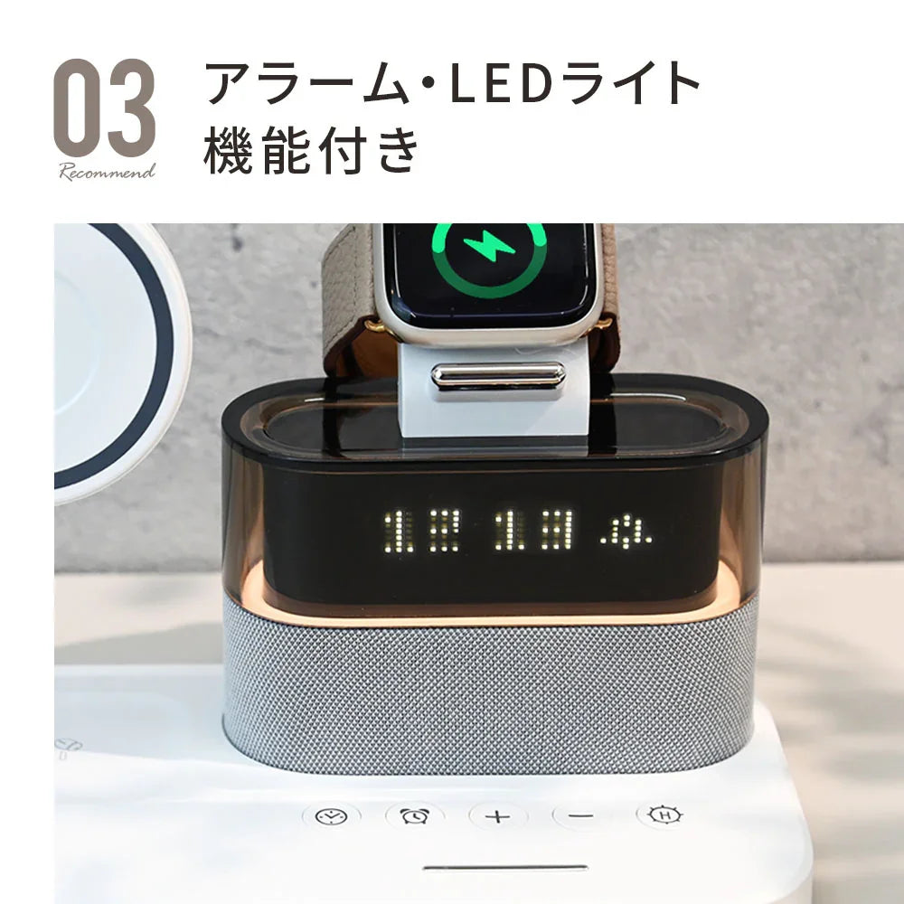 Qi2対応 ( チーツー ) ワイヤレス充電器 3in1 AirPods AppleWatch 同時充電 高速  急速  充電 アイフォン エアーポッズ アップルウォッチ ワイヤレス充電 充電器 スマホ充電器 5in1 | 3BASE