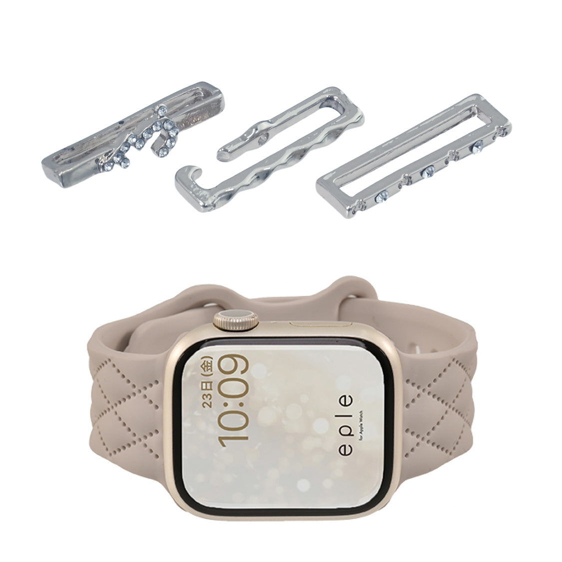【シリーズ11・SE3対応】大人可愛い キルティング 柄 アップルウォッチ  シリコンバンド AppleWatch Band | マトラッセ