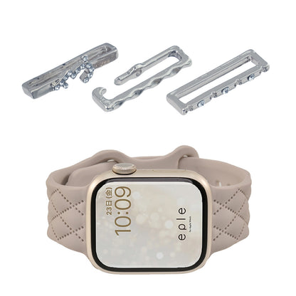 【シリーズ11・SE3対応】大人可愛い キルティング 柄 アップルウォッチ  シリコンバンド AppleWatch Band | マトラッセ