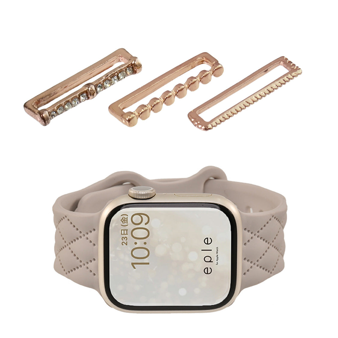 【シリーズ11・SE3対応】大人可愛い キルティング 柄 アップルウォッチ  シリコンバンド AppleWatch Band | マトラッセ