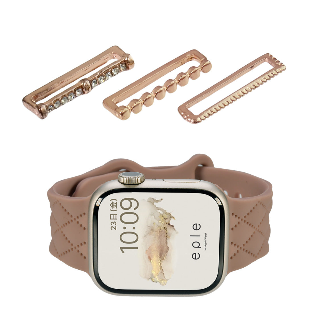 【シリーズ11・SE3対応】大人可愛い キルティング 柄 アップルウォッチ  シリコンバンド AppleWatch Band | マトラッセ