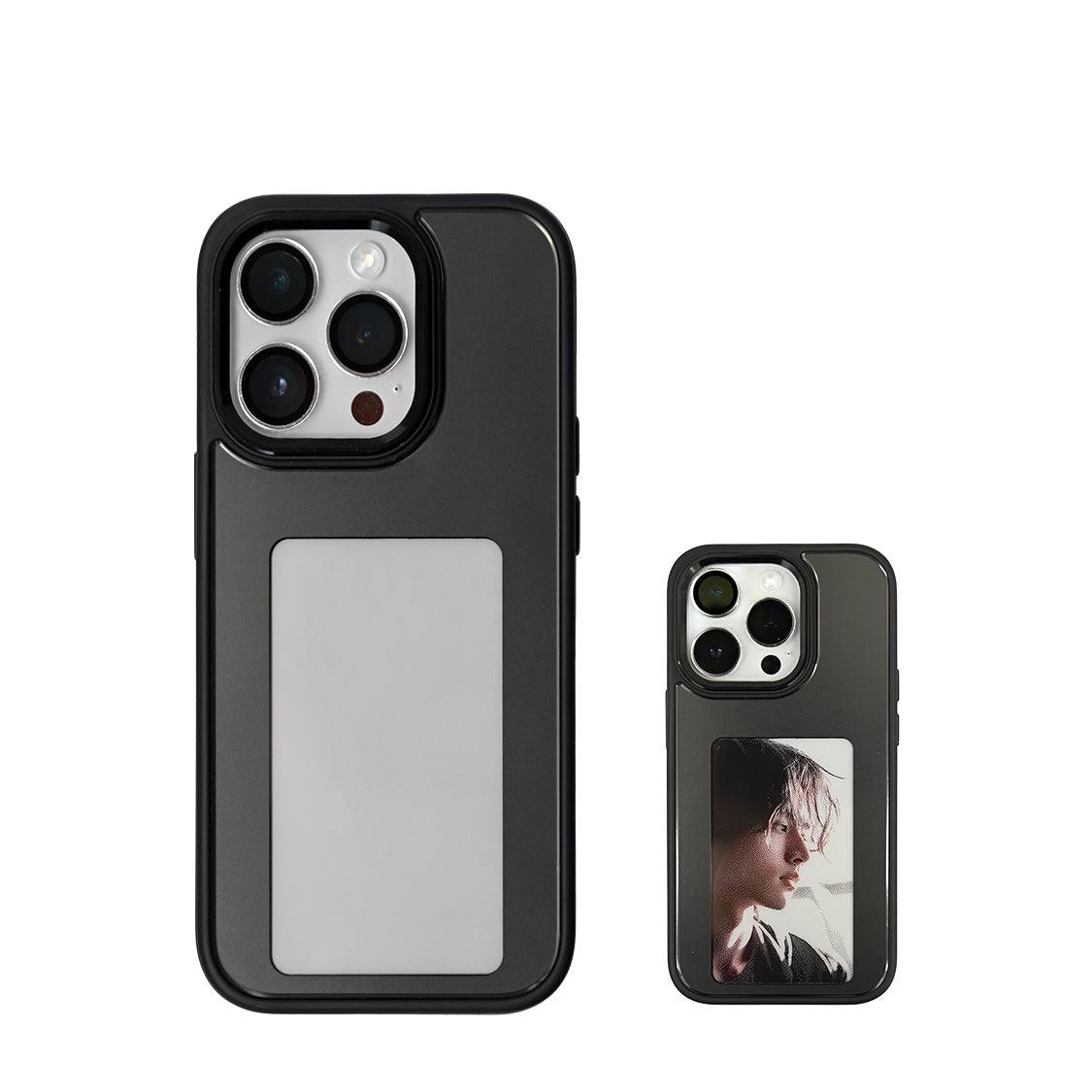 スクリーン付き iPhone ケース NFCE - Ink スマホケース ink iPhoneケース iPhone 13 / 14 / 15 / Pro / ProMax 保護ケース 背面 ケース インク スクリーン NFC 送信 家族 子供 ペット 推し 写真 押し活 3枚目の画像 ブラック 黒  画像が変わる