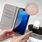 iPhone15Pro【しっとり可愛い】シリーズ対応 手帳型 iPhoneケース MagSafe対応  くすみ |りんご堂 アフィーノ