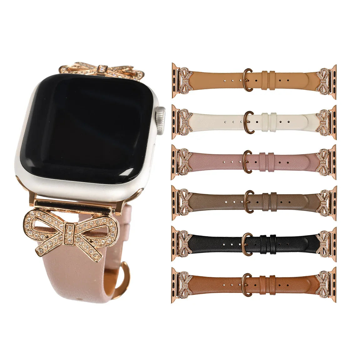 【キラキラリボン】AppleWatch バンド レディース レザー 可愛い くすみ｜ange （アンジェ）