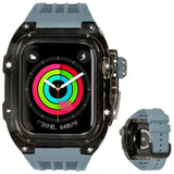 ごつい 一体型 Apple Watch バンド 44mm 45mm 49mm シリコン TPU ケース付き 頑丈な メンズ 男性 ベルド スポーツバンド アウトドア 登山 キャンプ Series ULTRA3  11 10 9/8/7 46mm 45mm SE3 SE2/6/5/4/SE 44mm Ultra 49mm 42mm  対応 耐衝撃性 防水 落下防止 装着簡単 Watch 保護 高級 メンズ 人気 ブルー 水色 青 グレー