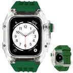 ごつい 一体型 Apple Watch バンド 44mm 45mm 49mm シリコン TPU ケース付き 頑丈な メンズ 男性 ベルド スポーツバンド アウトドア 登山 キャンプ Series ULTRA3  11 10 9/8/7 46mm 45mm SE3 SE2/6/5/4/SE 44mm Ultra 49mm 42mm  対応 耐衝撃性 防水 落下防止 装着簡単 Watch 保護 高級 メンズ 人気 緑 グリーン