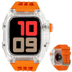 ごつい 一体型 Apple Watch バンド 44mm 45mm 49mm シリコン TPU ケース付き 頑丈な メンズ 男性 ベルド スポーツバンド アウトドア 登山 キャンプ Series ULTRA3  11 10 9/8/7 46mm 45mm SE3 SE2/6/5/4/SE 44mm Ultra 49mm 42mm  対応 耐衝撃性 防水 落下防止 装着簡単 Watch 保護 高級 メンズ 人気 オレンジ