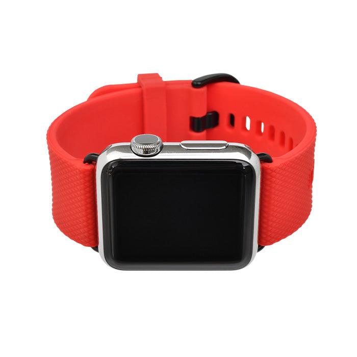AppleWatch （ アップルウォッチ ） シリコン バンド 洗える 柔らかい スポーツ ジム キャンプ アウトドア カジュアル  男性 シンプル 38 40 41 42 44 45 mm | ライフィット レッド 赤