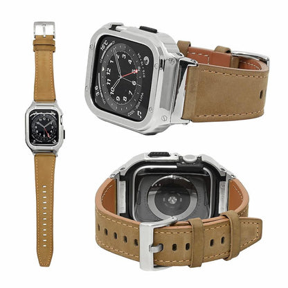 ヌバック レザー Apple Watch アップルウォッチ 本革 ヴィンテージ 調 レザー バンド ベルト 一体型 ごつめ ごつい 3色  アンティーク 40mm 41mm 42mm 44mm 45mm 49mm メンズ 男性 人気プレゼント ギフト Series 10 9 8 7 6 5 4  ultra 2 SE 2 ソリッドシリーズ 黄土色 ブラウン 茶色