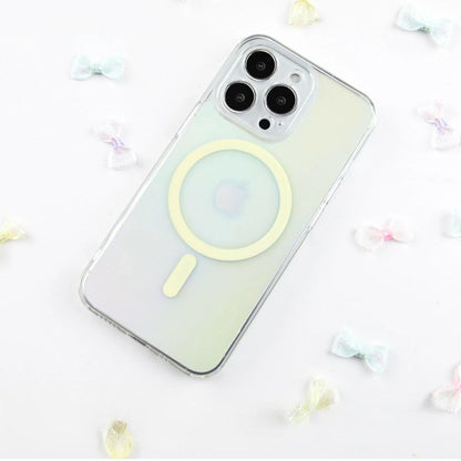 iPhone16 ケース iPhone15 ケース　iPhone14 ケース iPhone13ケースiPhone12ケースiPhone12miniケースiPhoneXRXS11ProMaxiPhone8ケースかわいい クリア 透明 オーロラミラーケース鏡面鏡 おしゃれ 大人可愛い 背面ミラーグラデーション韓国SE2第2世代 MagSafe マグセーフケース ブルー  水色