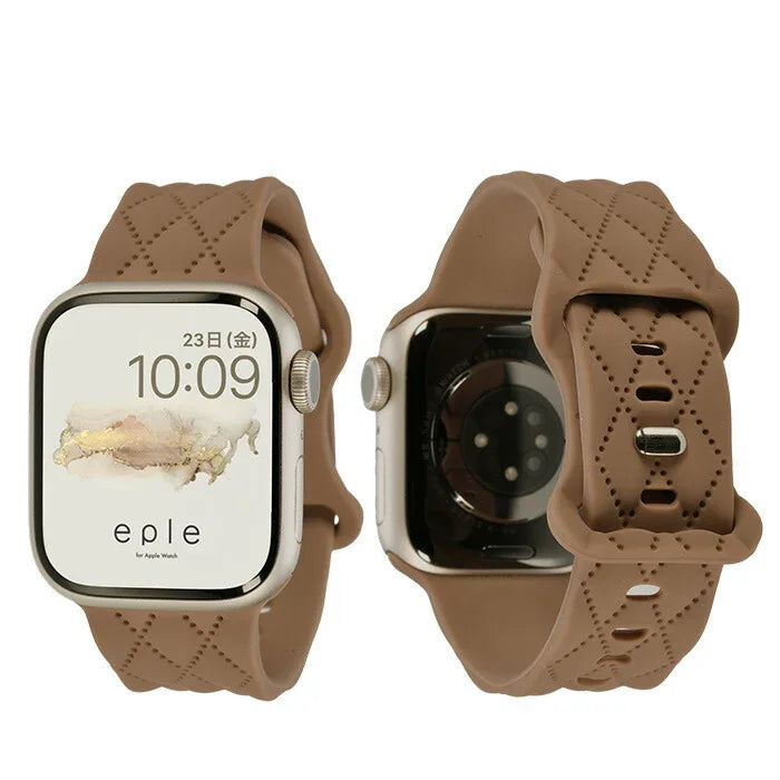 【もこかわ】AppleWatch バンド レディース シリコン キルティングデザイン 金属アレルギー｜マトラッセ