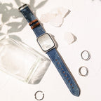 アップルウォッチバンド デニム レザー ベルト アメカジや古着のファッションが好きな人にもおすすめな Apple Watch ベルト かわいい ブルー