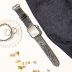 アップルウォッチバンド デニム レザー ベルト アメカジや古着のファッションが好きな人にもおすすめな Apple Watch ベルト かわいい ブラック