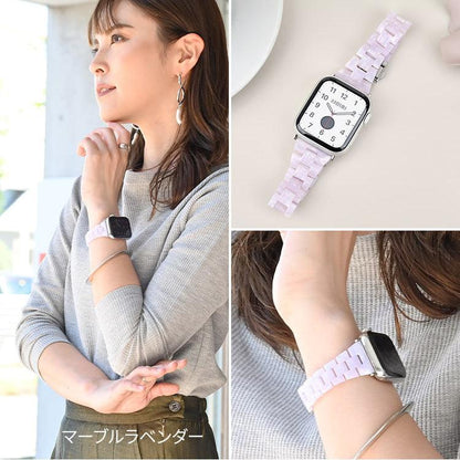 女性に人気なかわいい樹脂製のアップルウォッチバンド スリムなので手首が華奢に見える AppleWatch スリム樹脂製バンド レディース  | キャンディスリム  薄紫 パープル