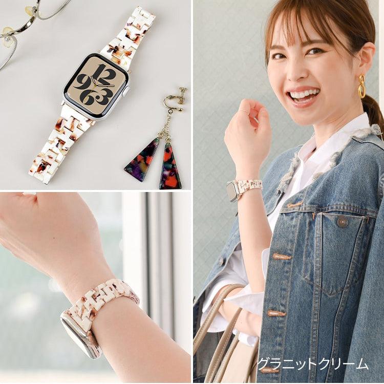 女性に人気なかわいい樹脂製のアップルウォッチバンド スリムなので手首が華奢に見える AppleWatch スリム樹脂製バンド レディース  | キャンディスリム  ベージュ