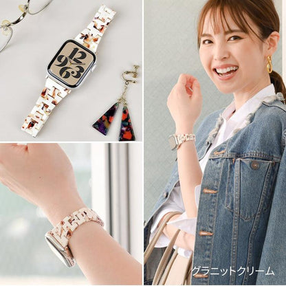 女性に人気なかわいい樹脂製のアップルウォッチバンド スリムなので手首が華奢に見える AppleWatch スリム樹脂製バンド レディース  | キャンディスリム  ベージュ