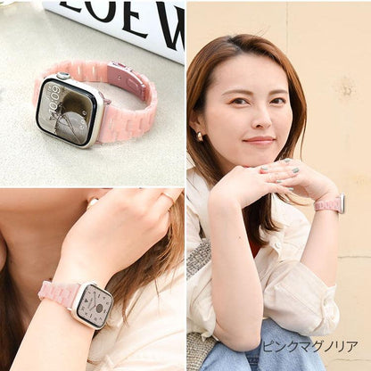 女性に人気なかわいい樹脂製のアップルウォッチバンド スリムなので手首が華奢に見える AppleWatch スリム樹脂製バンド レディース  | キャンディスリム  ピンク