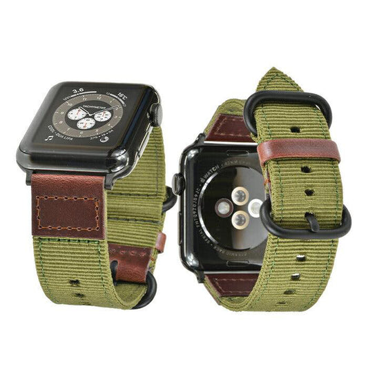 【シリーズ11・SE3・Ultra3対応】汗 水 に強い 帆布素材の Apple Watch （ アップルウォッチ ） バンド 38mm 40mm 42mm 44mm 45mm 46mm 49mm アウトドア  メンズ おすすめ ミリタリー  |キャンバスレザー