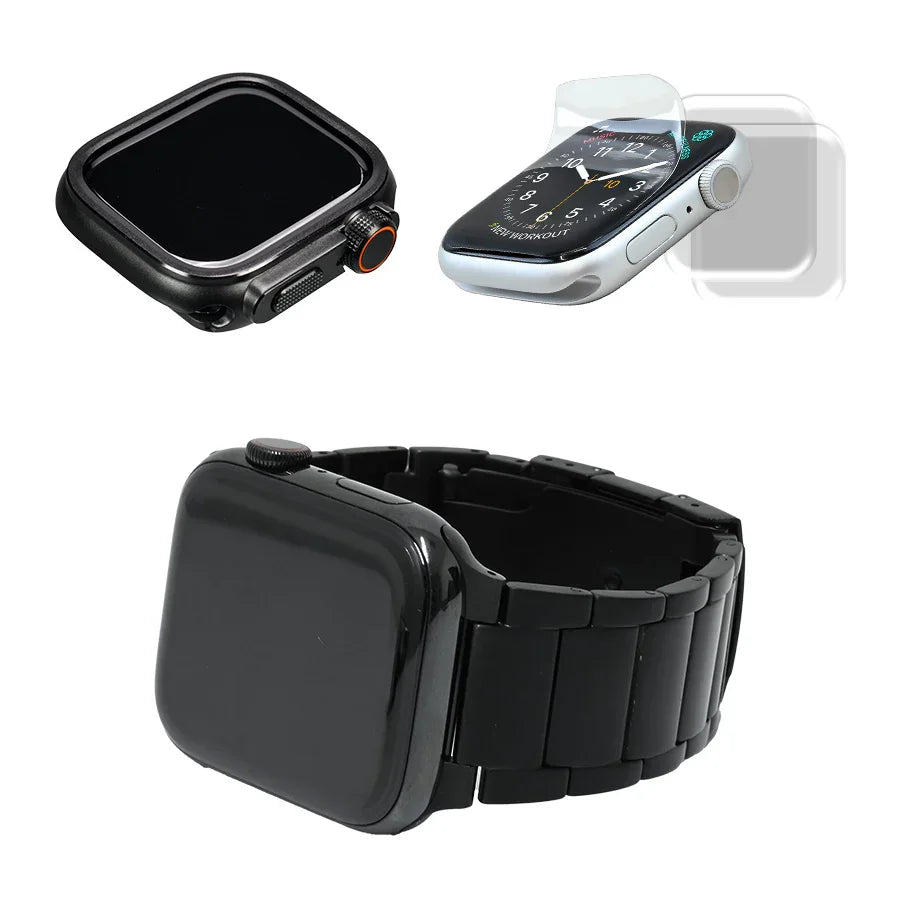 チタン アップルウォッチ バンド  メンズ  高級 ベルト Apple Watch ビジネス  傷が付きにくい【シリーズ11・SE3・Ultra3対応】   |  SOLIDチタンEX（エグゼクティブ）