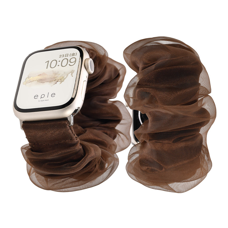 アップルウォッチ バンド シュシュ バンド 可愛い 布 ゴム 金属アレルギー 寝る時 睡眠 着けやすい  花柄 大人かわいい アップルウォッチ 11
(42mm［NEW］/46mm）
アップルウォッチ 10
（42mm［NEW］のみ）
アップルウォッチ ULTRA3
(49mm)
アップルウォッチ ULTRA2
(49mm)
アップルウォッチ ULTRA
(49mm)
アップルウォッチ 9
(41mm/45mm)
アップルウォッチ 8
(41mm/45mm)
アップルウォッチ SE3(第3世代)
(40mm/44mm)
アップルウォッチ SE2(第2世代)
(40mm/44mm)
アップルウォッチ SE 
(40mm/44mm)
アップルウォッチ SE 
(40mm/44mm)
アップルウォッチ 7 
(41mm/45mm)
アップルウォッチ 6 
(40mm/44mm)
アップルウォッチ 5 
(40mm/44mm)｜Apple Watchバンド シュシュバンド りんご堂 ブラック