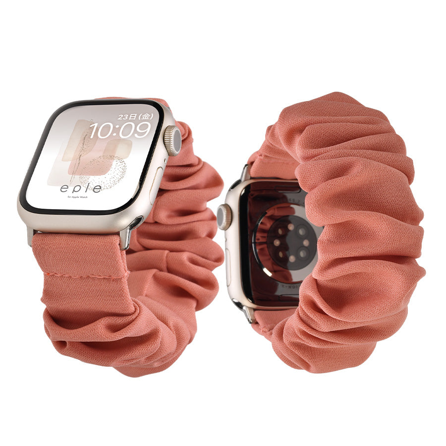 アップルウォッチ バンド シュシュ バンド 可愛い 布 ゴム 金属アレルギー 寝る時 睡眠 着けやすい  花柄 大人かわいい アップルウォッチ 11
(42mm［NEW］/46mm）
アップルウォッチ 10
（42mm［NEW］のみ）
アップルウォッチ ULTRA3
(49mm)
アップルウォッチ ULTRA2
(49mm)
アップルウォッチ ULTRA
(49mm)
アップルウォッチ 9
(41mm/45mm)
アップルウォッチ 8
(41mm/45mm)
アップルウォッチ SE3(第3世代)
(40mm/44mm)
アップルウォッチ SE2(第2世代)
(40mm/44mm)
アップルウォッチ SE 
(40mm/44mm)
アップルウォッチ SE 
(40mm/44mm)
アップルウォッチ 7 
(41mm/45mm)
アップルウォッチ 6 
(40mm/44mm)
アップルウォッチ 5 
(40mm/44mm)｜Apple Watchバンド シュシュバンド りんご堂 濃い ピンク
