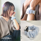 アップルウォッチ バンド シュシュ バンド 可愛い 布 ゴム 金属アレルギー 寝る時 睡眠 着けやすい  花柄 大人かわいい アップルウォッチ 11
(42mm［NEW］/46mm）
アップルウォッチ 10
（42mm［NEW］のみ）
アップルウォッチ ULTRA3
(49mm)
アップルウォッチ ULTRA2
(49mm)
アップルウォッチ ULTRA
(49mm)
アップルウォッチ 9
(41mm/45mm)
アップルウォッチ 8
(41mm/45mm)
アップルウォッチ SE3(第3世代)
(40mm/44mm)
アップルウォッチ SE2(第2世代)
(40mm/44mm)
アップルウォッチ SE 
(40mm/44mm)
アップルウォッチ SE 
(40mm/44mm)
アップルウォッチ 7 
(41mm/45mm)
アップルウォッチ 6 
(40mm/44mm)
アップルウォッチ 5 
(40mm/44mm)｜Apple Watchバンド シュシュバンド りんご堂 新色 水色 ブルー