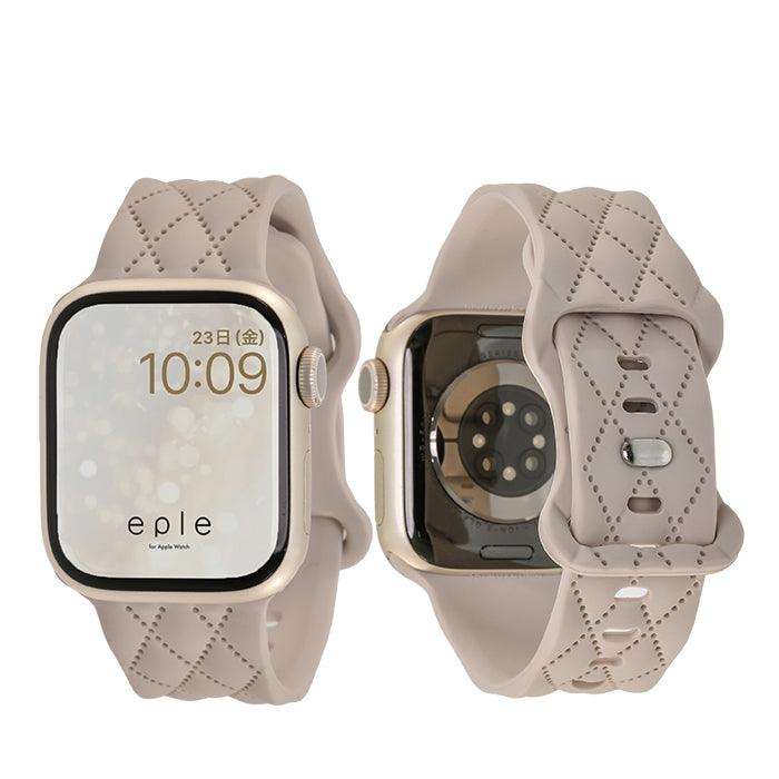 Apple Watch バンド アップルウォッチ ベルト シリコン 女性 レディース 人気 かわいい 金属アレルギー くすみ ジム スポーツ ビジネス 仕事  apple watch series 10 9 8 SE2 7 SE 6 5 4 3 対応 38 40mm 41mm 42mm 44mm 45mm 46mm｜りんご堂 マトラッセ シナモングレージュ グレー
