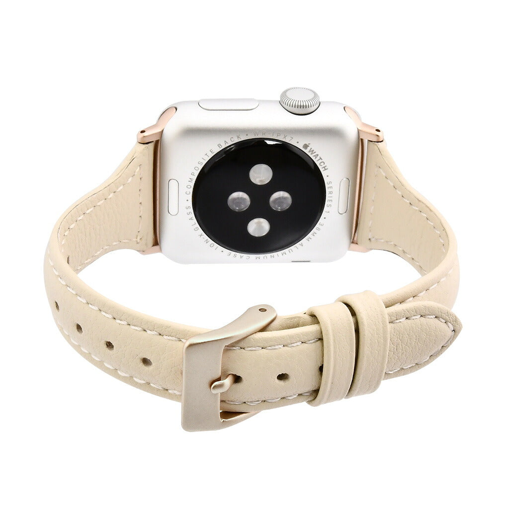 華奢 見え AppleWatch（アップルウォッチ）革 レザーバンド 結婚式 仕事 入学式 細い 女性 おすすめ ビジネス フォーマル 38 40 41 42 44 45 mm   |  classy ホワイト