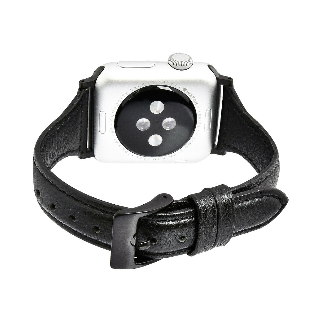 華奢 見え AppleWatch（アップルウォッチ）革 レザーバンド 結婚式 仕事 入学式 細い 女性 おすすめ ビジネス フォーマル 38 40 41 42 44 45 mm   |  classy ブラック