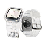 【シリーズ11・SE3対応】アップルウォッチ バンド クリア 一体型　ベルト 透明 手首 細い  apple watch series  10 9 8 SE2 7 SE 6 5 4 対応 レディース メンズ Lady's Men's 40mm 41mm 44mm 45mm  clear band @クリアバンド