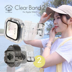 【シリーズ11・SE3対応】アップルウォッチ バンド クリア 一体型　ベルト 透明 手首 細い  apple watch series  10 9 8 SE2 7 SE 6 5 4 対応 レディース メンズ Lady's Men's 40mm 41mm 44mm 45mm  clear band @クリアバンド