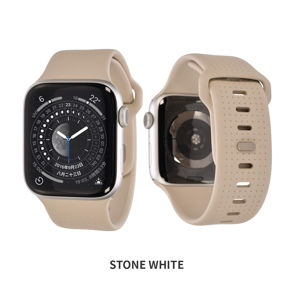 【最高級フッ素ゴム】Apple Watch バンド メンズ  スポーツ シリコン ラバー 蓄光  45mm 44mm （アップルウォッチ ベルト）｜ SOLID FFKMドット