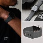 【最高級フッ素ゴム】Apple Watch バンド メンズ  スポーツ シリコン ラバー 蓄光  45mm 44mm （アップルウォッチ ベルト）｜ SOLID FFKMドット