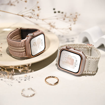 【シリーズ11・SE3対応】蒸れない Apple Watch バンド かわいい ナイロン 素材の アップルウォッチ ベルト フリル 花柄  クラシック  レディース 金属アレルギー ケース カバー  38mm 40mm 42mm 44mm 45mm 46mm 49mm 10/9/8/7/6/5/4/3  | りんご堂 イージーバンドSweet