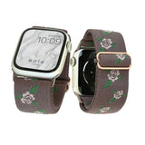 【快適で可愛い】AppleWatch バンド レディース 蒸れにくい かわいい 花 フリル ナイロン @イージーバンドSweet