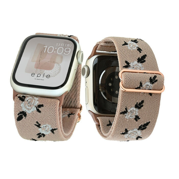 【快適で可愛い】AppleWatch バンド レディース 蒸れにくい かわいい 花 フリル ナイロン @イージーバンドSweet