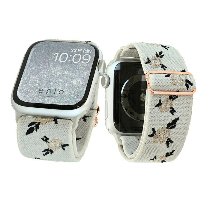 【快適で可愛い】AppleWatch バンド レディース 蒸れにくい かわいい 花 フリル ナイロン @イージーバンドSweet