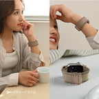 【快適で可愛い】AppleWatch バンド レディース 蒸れにくい かわいい 花 フリル ナイロン | イージーバンドSweet