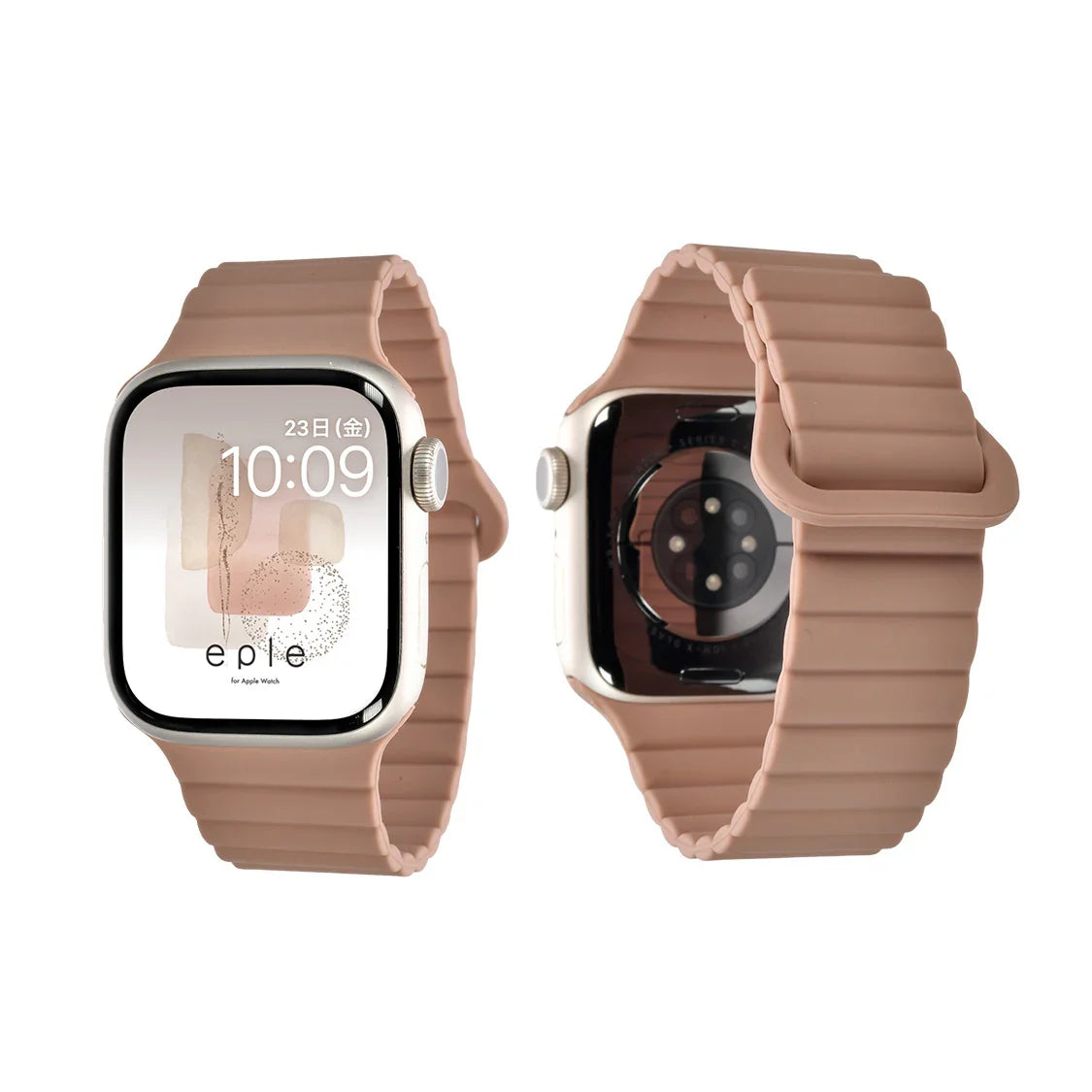 アップルウォッチ バンド 金属アレルギー  かわいい スポーツ apple watch シリコン 44mm ベルト 女性 マグネット 磁石  45mm 46mm 40mm 41mm 42mm 49mm ビジネス カジュアル | Apple Watch ベルト くすみ 大人かわいい 簡単 防水 りんご堂 エブリィバンド モカベージュ ピンク 桃色 ローズピンク