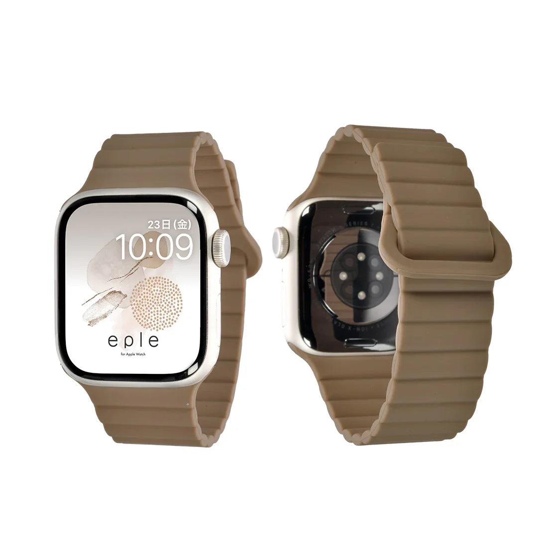 アップルウォッチ バンド 金属アレルギー  かわいい スポーツ apple watch シリコン 44mm ベルト 女性 マグネット 磁石  45mm 46mm 40mm 41mm 42mm 49mm ビジネス カジュアル | Apple Watch ベルト くすみ 大人かわいい 簡単 防水 りんご堂 エブリィバンド カフェモア ブラウン 茶色