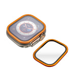 Apple Watch アップルウォッチ 49mm ウルトラ 専用 液晶 画面 保護 フィルム カバー クリア 強化ガラス 貼り付け簡単 | FFU 覗き見防止 文字盤刻印入り ブラック 黒