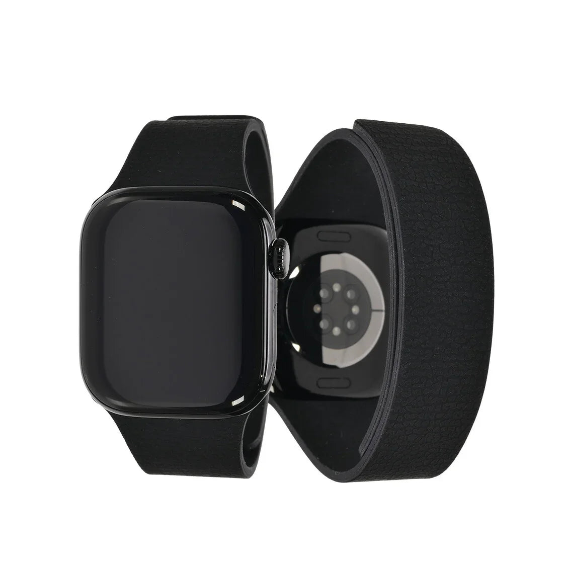 【シリーズ11・SE3・Ultra3対応】アップルウォッチ バンド シリコン メンズ  マグネット シリコンバンド  AppleWatchバンド アップルウォッチベルト ネオンカラー ネオン シリコンベルト ワンタッチ おしゃれ  apple watch series 10 9 ultra2 8 りんご堂 フィットバンド ブラック 黒